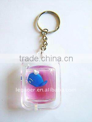 Wholesale Liquid Hourglass Keychain, Acrylic Plastic Keyring