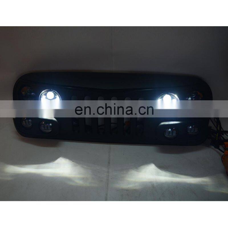 Car Grille with LED For Jeep Wrangler Jk Front grille accessories auto parts