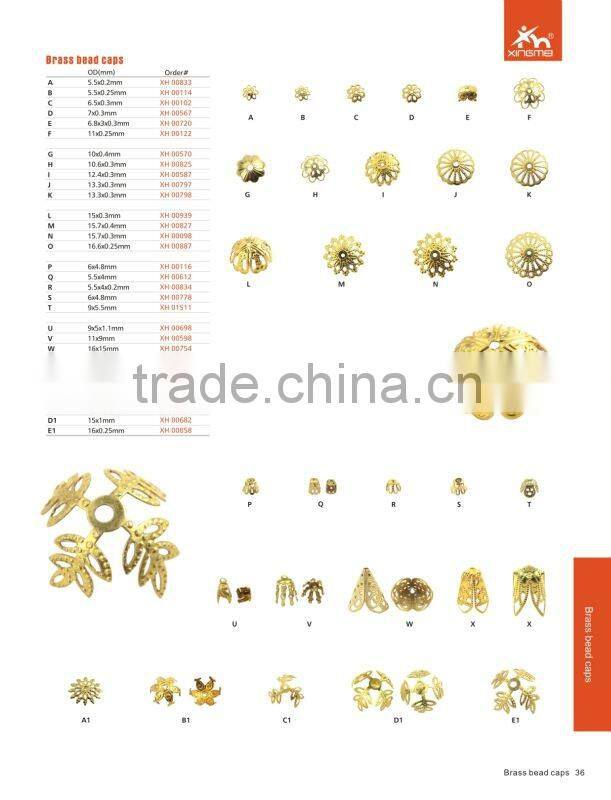 Diameter 10.5mm Jewelry findings Brass Bead Caps