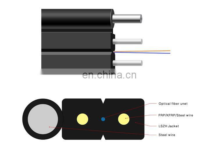 Shenzhen Hanxin Factory Anatel Certificate FTTH drop flat cable 1/2/4 core G657A G652D fiber optical Wire cable