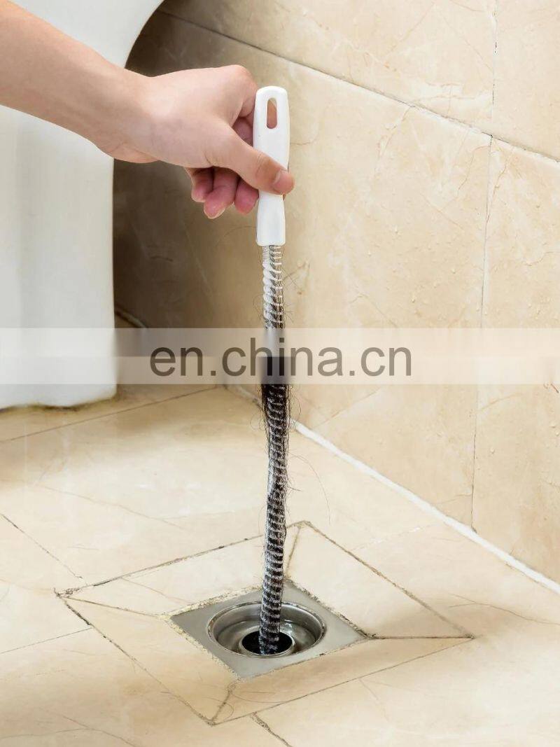 Pipe Dredging Brush Bathroom Hair Sewer Sink Cleaning Brush Drain Cleaner Flexible Cleaner Clog Plug Hole Remover Tool