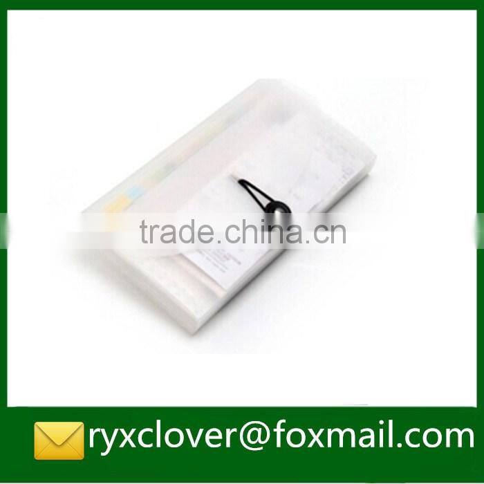 Small clear plastic expandable button file folders