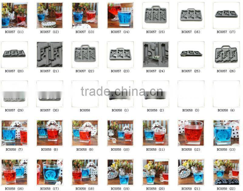 BC0058 skull silicone ice cube tray