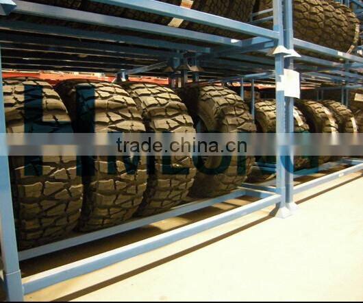 The tire racks for warehouse storage