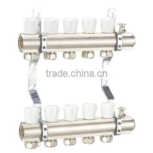 HR5060 manufacture brass composite underfloor heating System thermostatic collector manifold