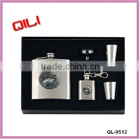 stainless steel hip flask set/hip flask gift set/1oz Mini hip flask