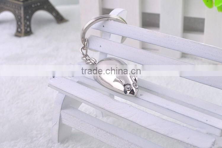 Rhinestone special gifts Minimalist style keychain Blue Eyes Mouse key chain