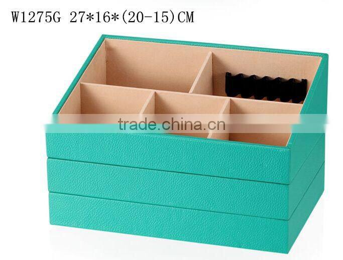 W1275G-2 Wholesale Alibaba Stackable Jewelry Tray Leather Jewelry Display Tray
