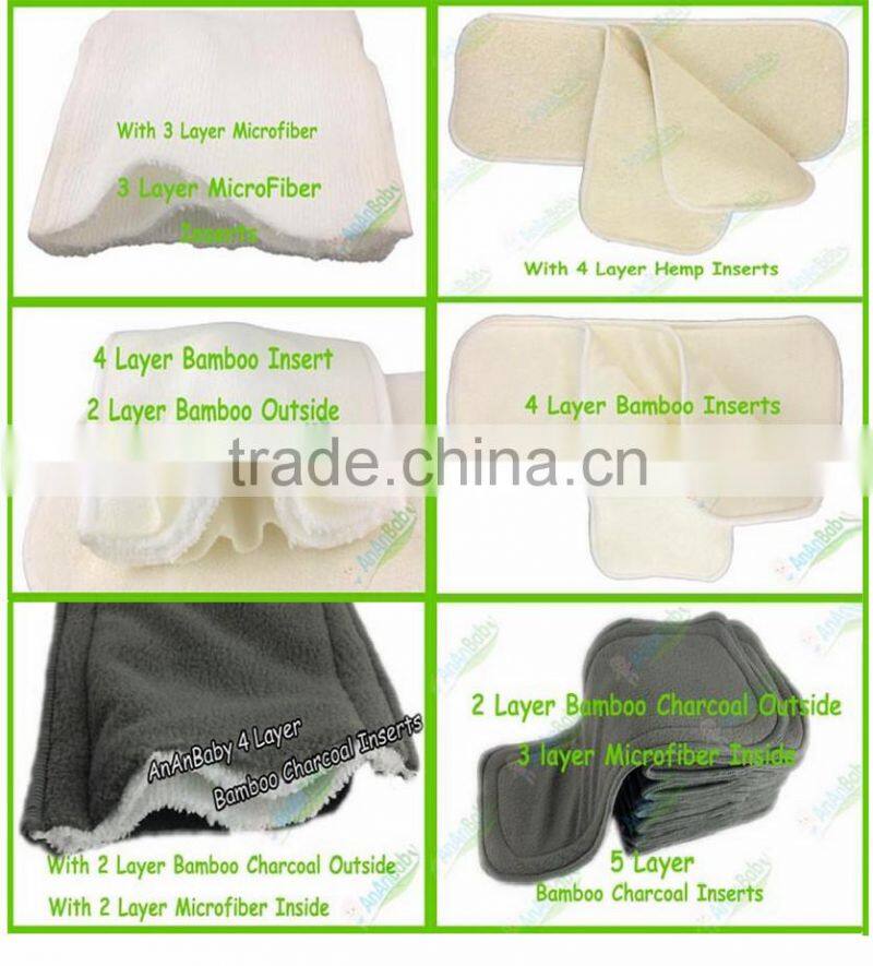 AnAnBaby Pocket Cloth Diaper Double Row Snaps Diapers