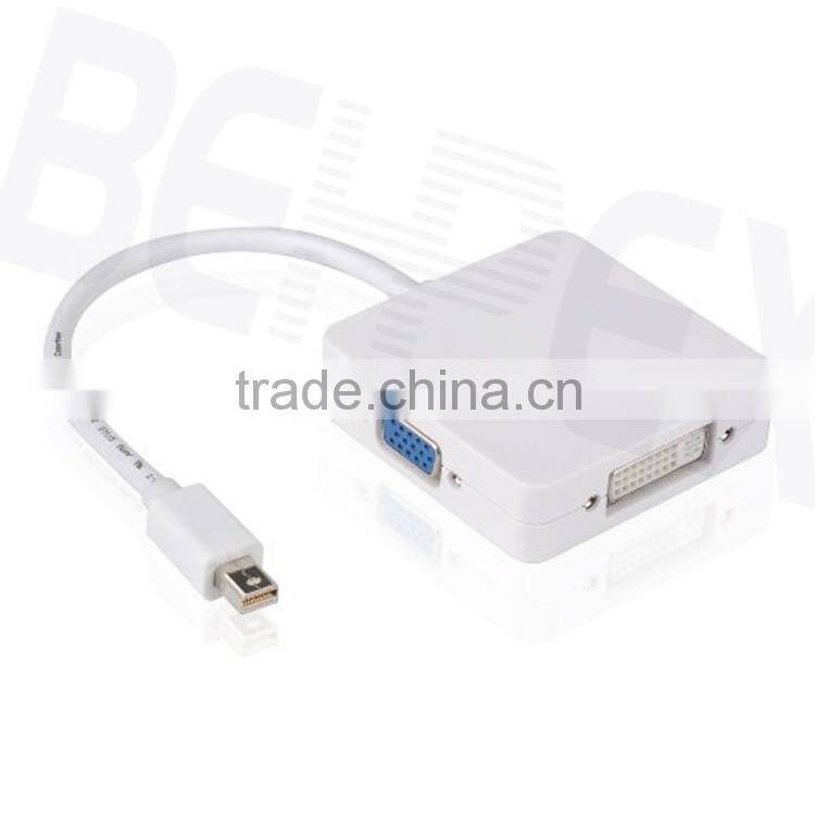 3 in 1 Mini Displayport DP to VGA DVI MDI Adpater Cable for Macbook