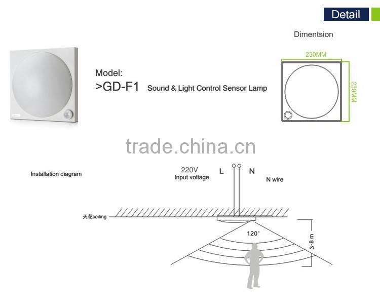 High sensitivity LED intelligent ceiling light sensor light