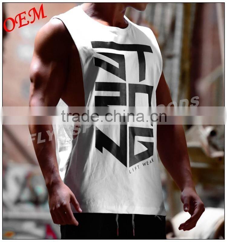 2016 Newest style men sleeveless t shirts running wear men fitness tank tops