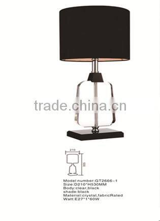 cheap price black stainless steel base crystal table lamp for home and hotel