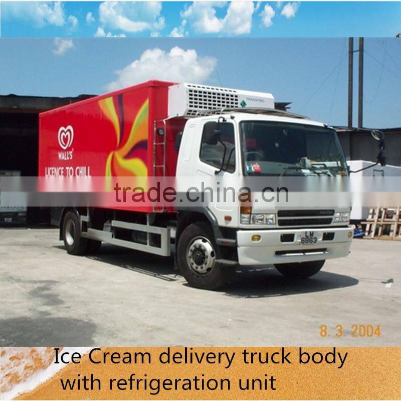 Ice-cream, food,seafood, vegetable refrigerated trucks body