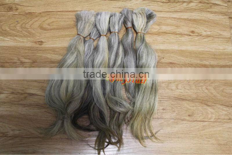 raw grey hair bulk real virgin hair unprocessed grey hair extension