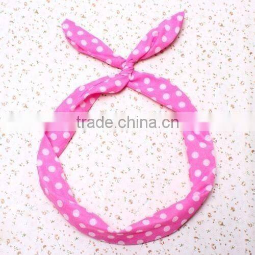 HOT 1 PC Lovely Kids Girls Lady Bow Headwear Hair Bands Hoop Rabbit Ear Wrapped Headband Party Wire Scarf Hair Accessories