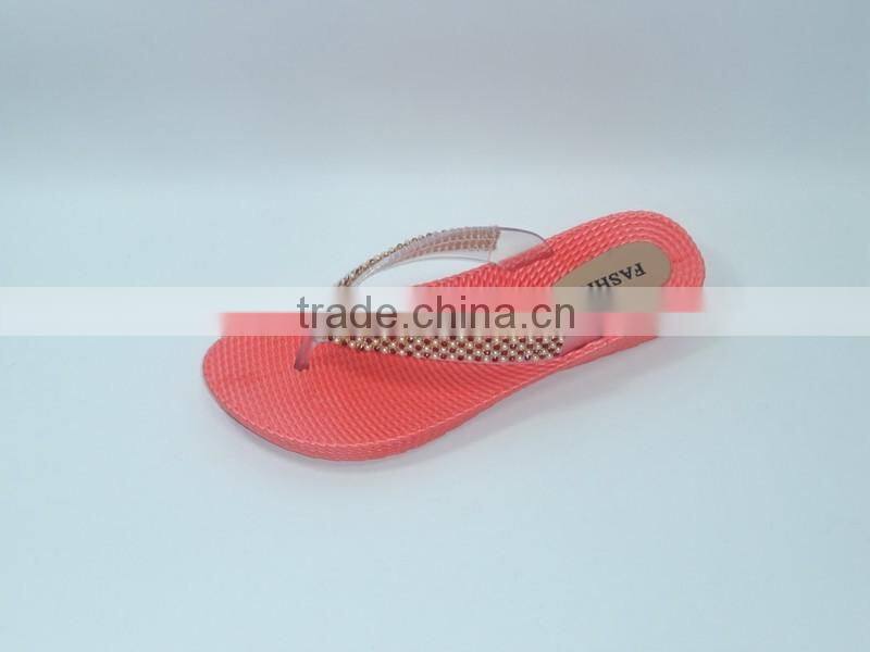 2016 PVC PCU Fashion Lady Pearl Summer Slippers