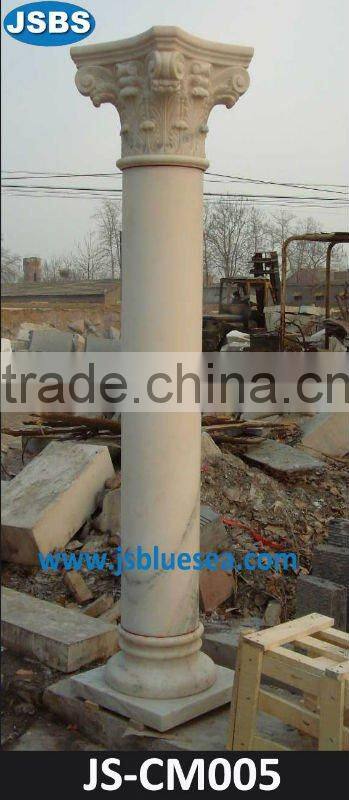 Red marble pillar with figure statue