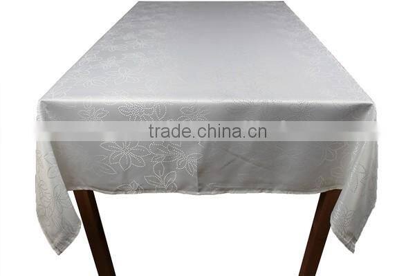 Hot Sale 100% Polyester White Jacquard Polyester Tablecloth