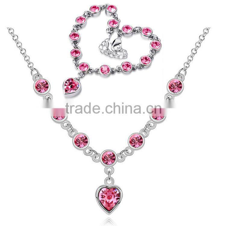 girlfriend heart pendant necklace and beads bracelet african jewelry sets