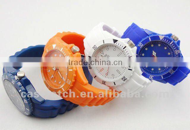 Hot promotion diamond watch Multi-color silicone rubber band watch