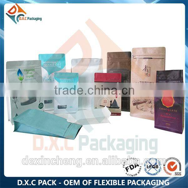 Brown Kraft Paper Zip Lock bag For Food In Box Pouch Shape