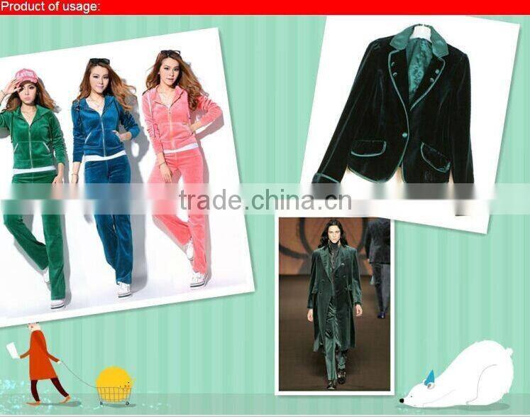 Gold thread shenil velvet fabric with embroider