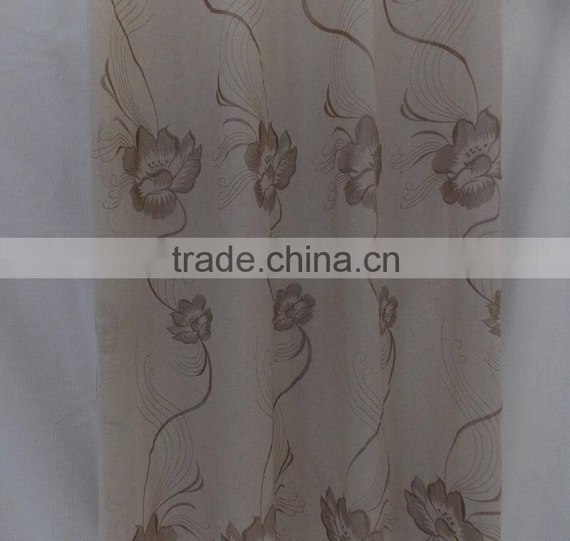 2015 popular classic linen polyester embroidered finished curtain
