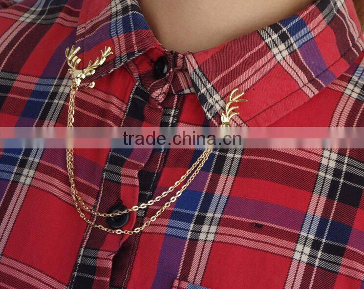 Antler Sweater chain clips Cardigan clips collar clips Gold sweater guard brooch