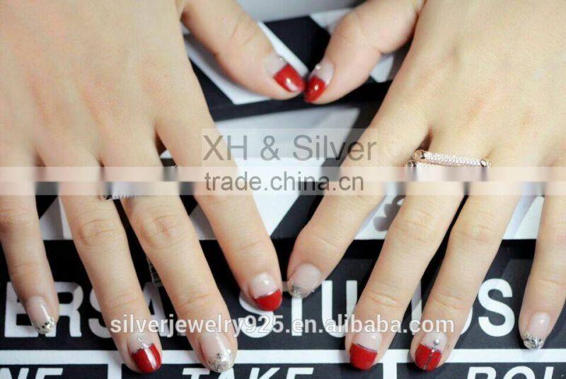 Silver jewelry 14k gold plated stone ring designs for women