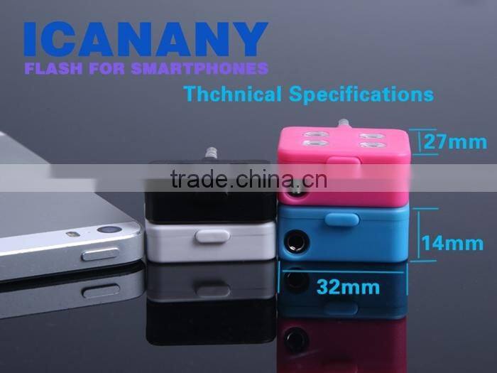 Portable Mini 4 LED External Flash Fill Light Selfie Lamp For iPhone 6