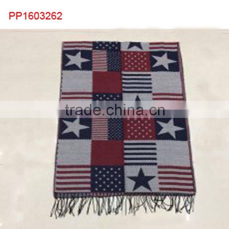 2016 stripe diamond printed cashmere pashmina scarf