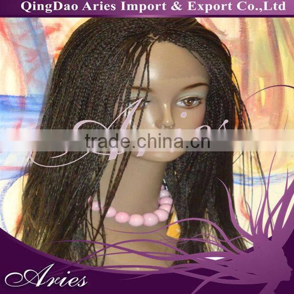 Kinky Straight Short Natural Black Lace Front Wig Human Hair