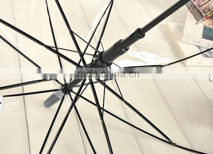 23inch full zebra-stripe printed safty transparent umbrella