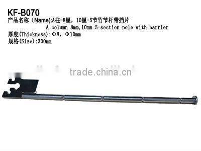 Metal display cloth pole with barrier