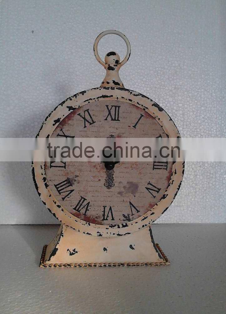 Vintage white french metal table clocks