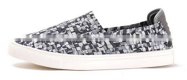 Handmade Elastic Woven Slip On Casual Shoes Men