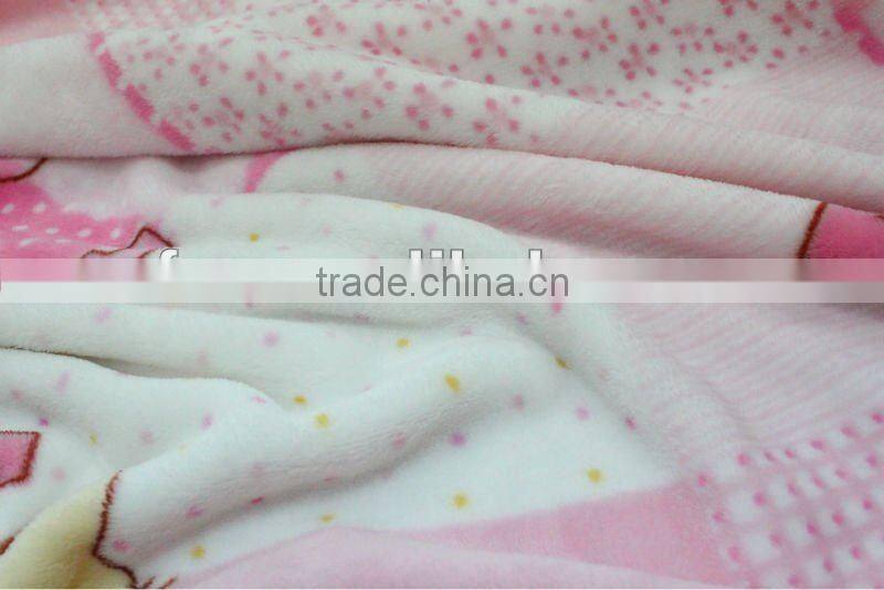 Cute bear print polar fleece baby blanket/fleece fabric polar bear print