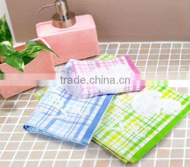 bamboo fiber solid color dyed towel with jacquard