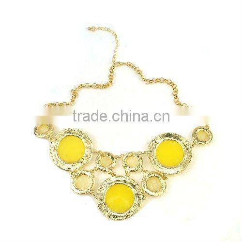 Luxurious blue stone embedded choker necklace, gold tone necklace