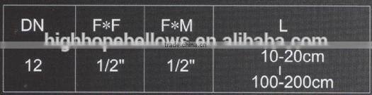 Gas pipe connector flexible hose Stainless steel PE coated