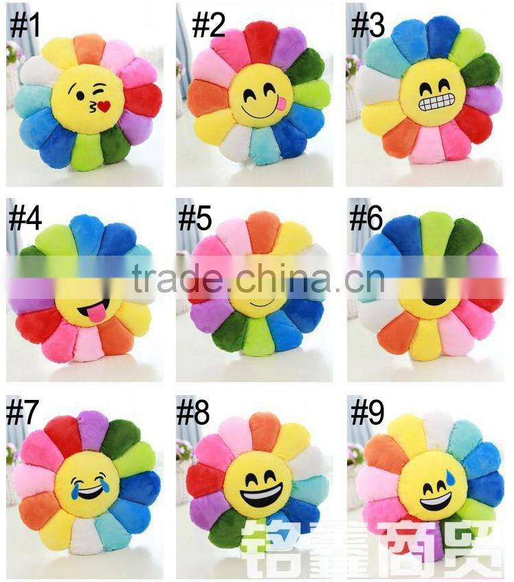 Wholesale sunflower Plush Emoji Pillows Decorative Sofa Cushion