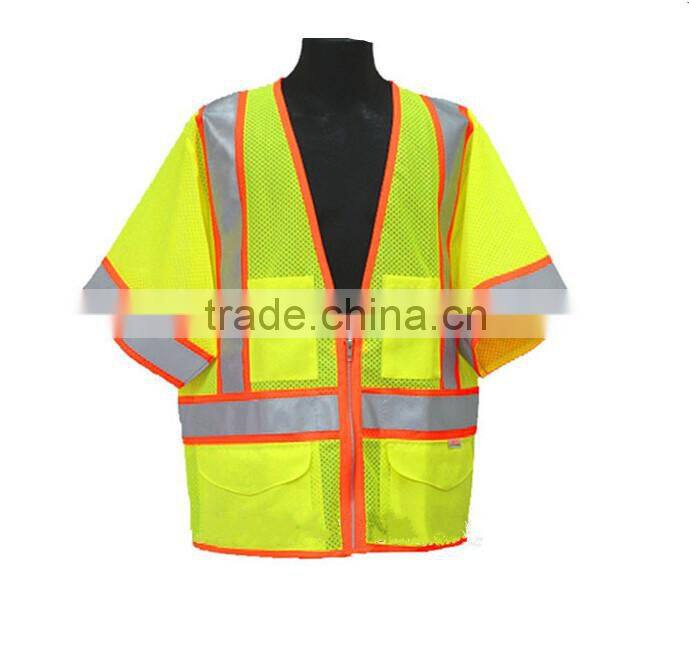 custom high visibility safety work wear reflective work shirts with short sleeve