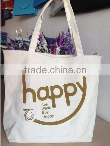 Organic China canvas tote bag with Inner Pocket and Metal Button