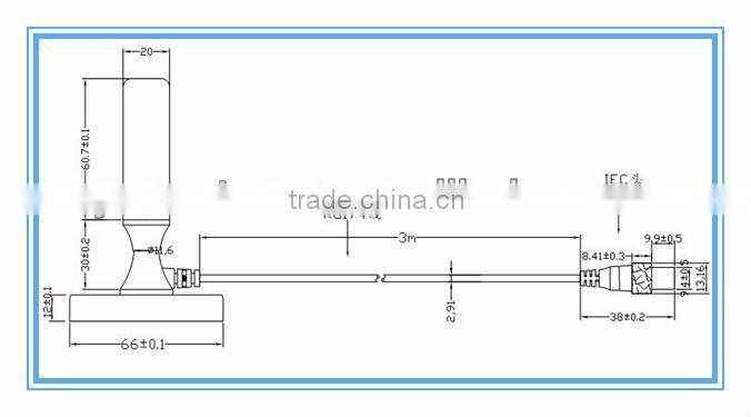 vhf 150-174mhz antenna 50 ohm 3m cable connector F male