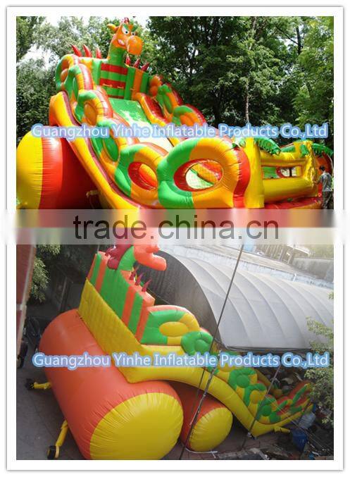 2016 Outdoor inflatable dragon slide for children