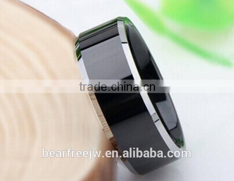 Men's Polished Elegant Domineering Tungsten Ring Band Silver Black Comfort Fit Wedding 8MM