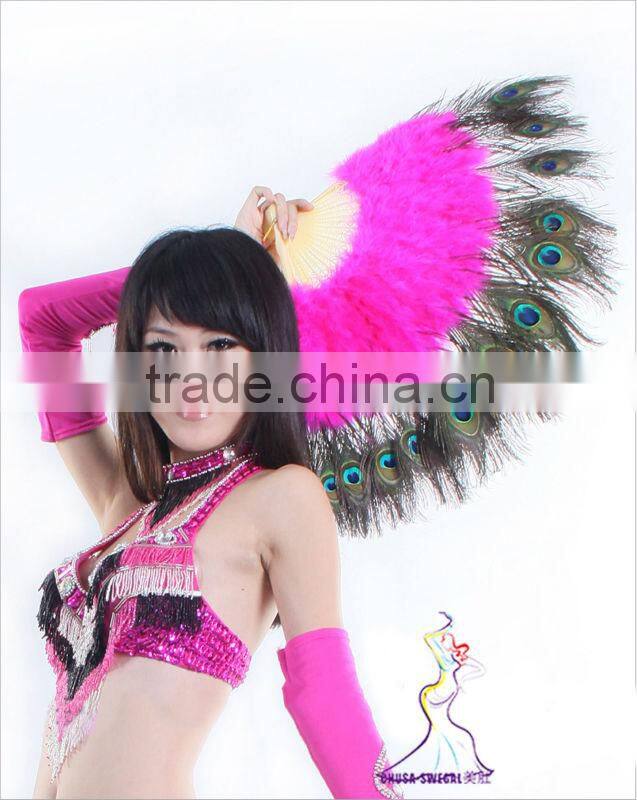 SWEGAL belly dance feather fan,chinese belly dance fan SGBDD13041