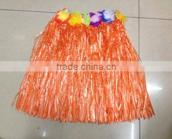 High quality plastic handmade cheap custom Hawaii grass skirt for party decoration