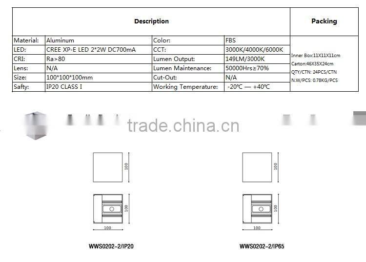 Adjustable/Unique/Hot sale modern indoor up and down wall light/led indoor up and down wall light